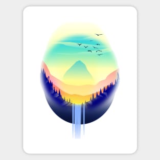 Lake and waterfall Sticker